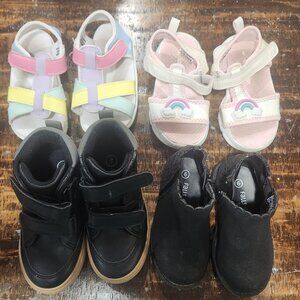 Lot of 4 Toddler GIrls Boots and Sandals - Size  and 7